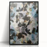 Textured Energy – Black & Teal Earthen Harmony Abstracts Print