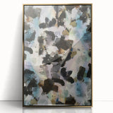 Textured Energy – Black & Teal Earthen Harmony Abstracts Print