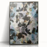 Textured Energy – Black & Teal Earthen Harmony Abstracts Print