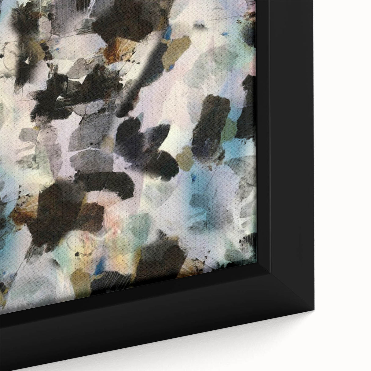Textured Energy – Black & Teal Earthen Harmony Abstracts Print