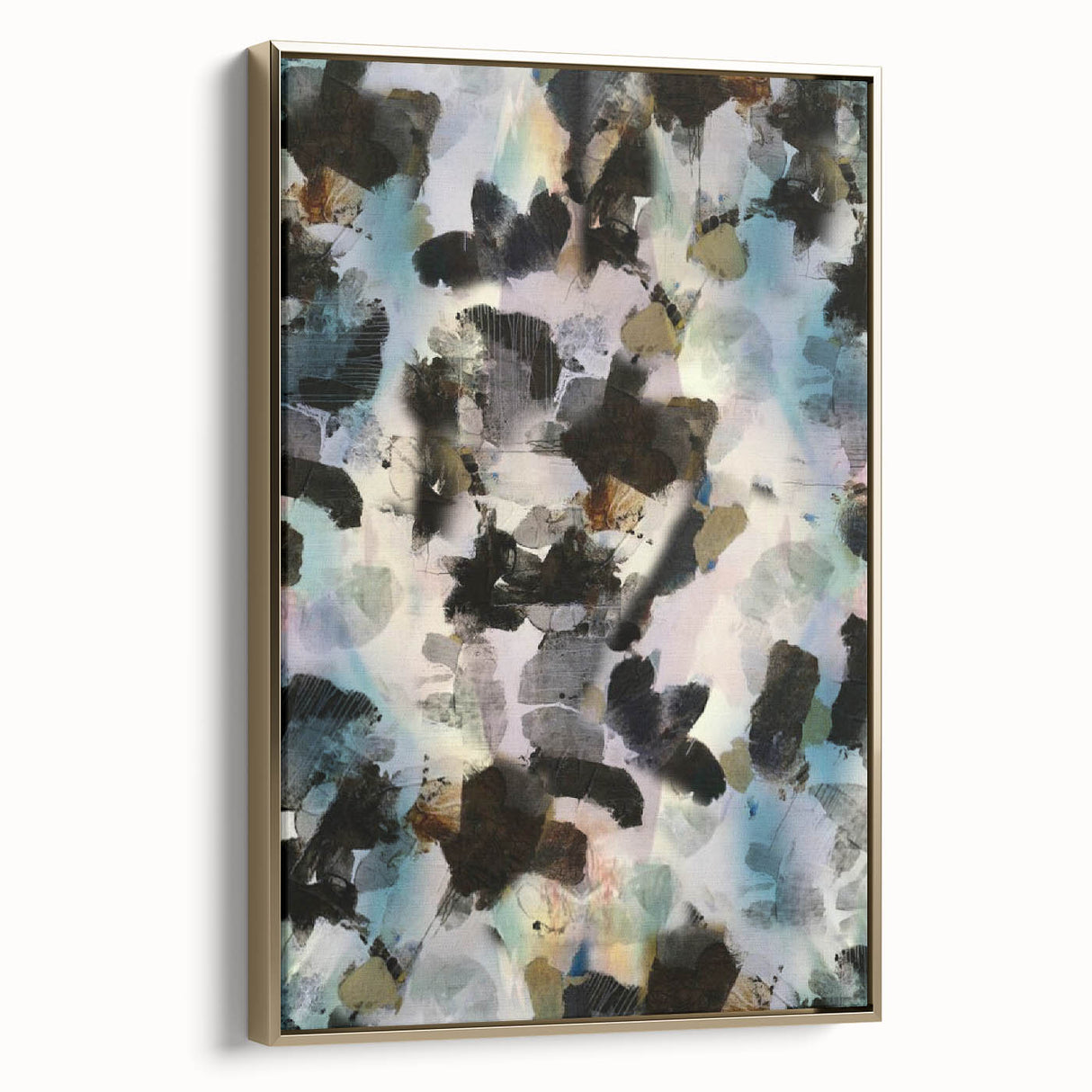 Textured Energy – Black & Teal Earthen Harmony Abstracts Print