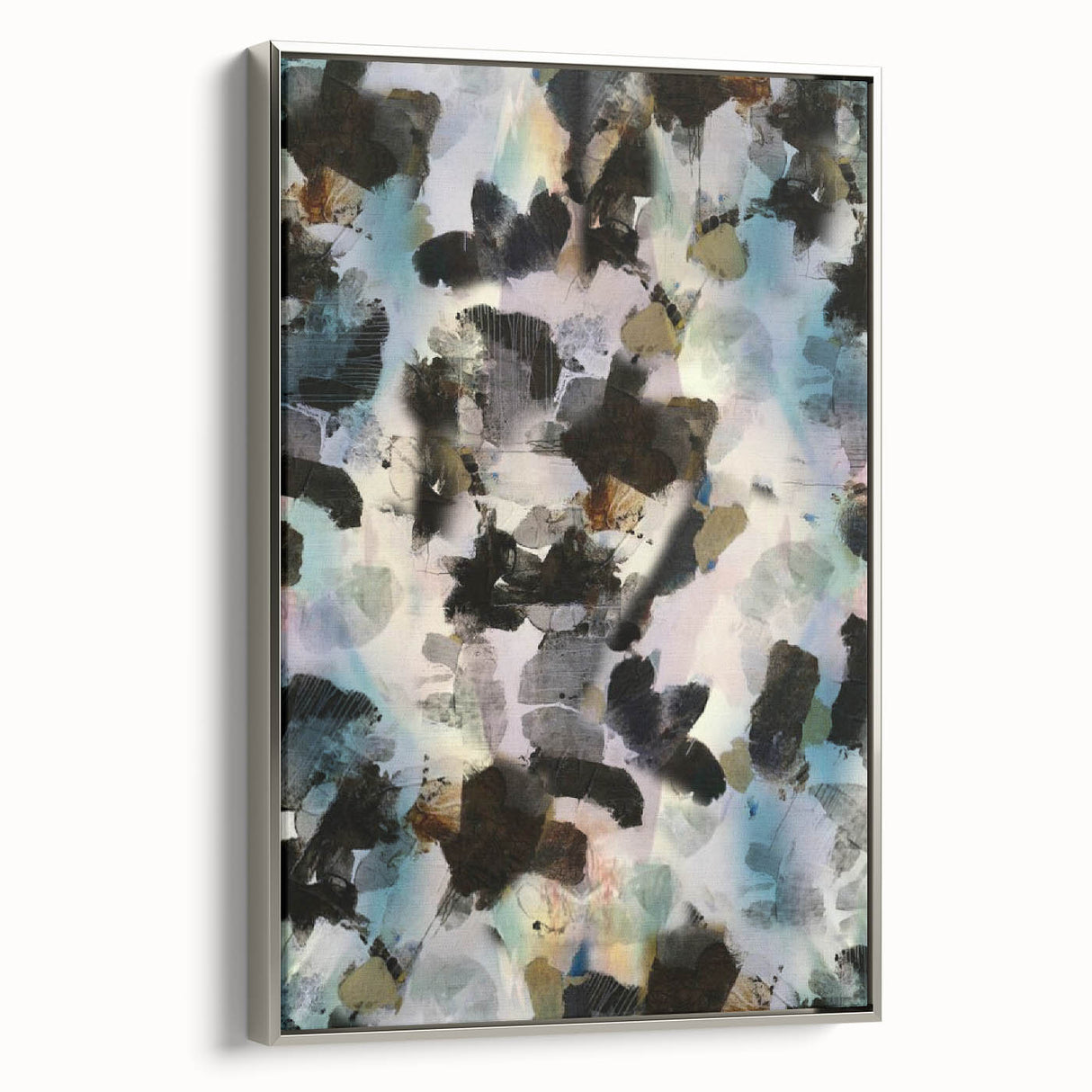 Textured Energy – Black & Teal Earthen Harmony Abstracts Print