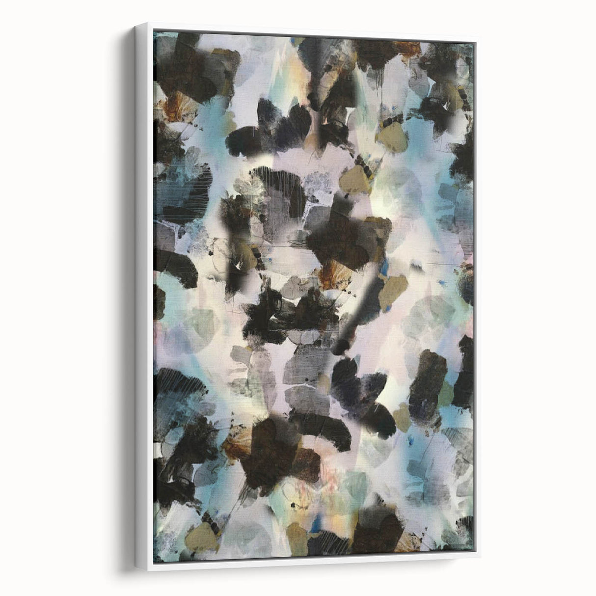 Textured Energy – Black & Teal Earthen Harmony Abstracts Print