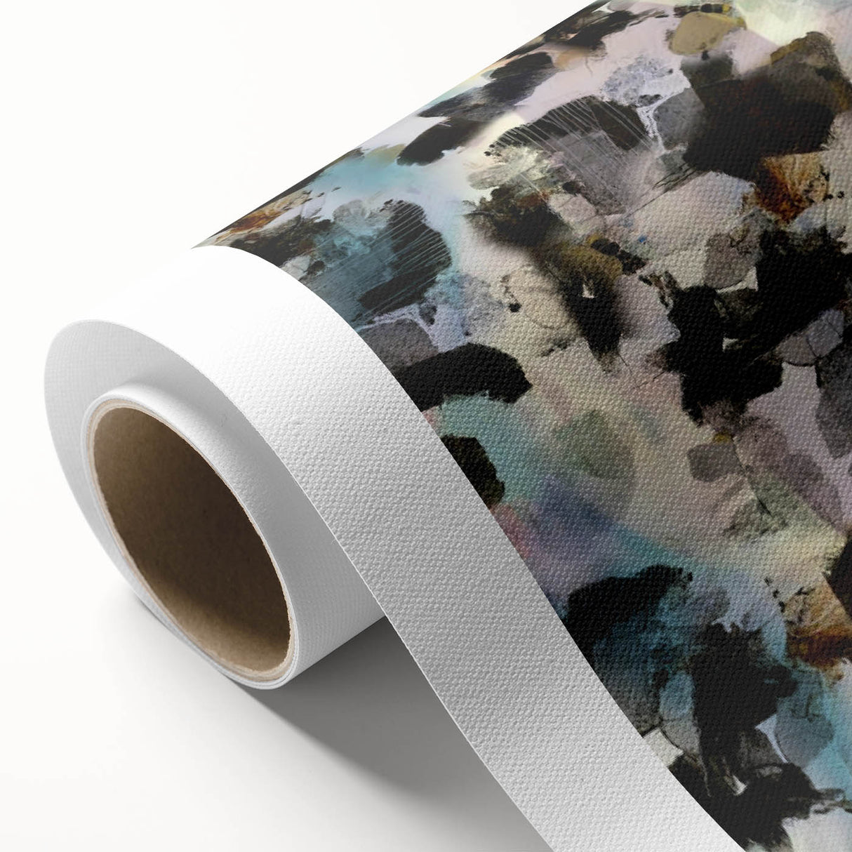 Textured Energy – Black & Teal Earthen Harmony Abstracts Print