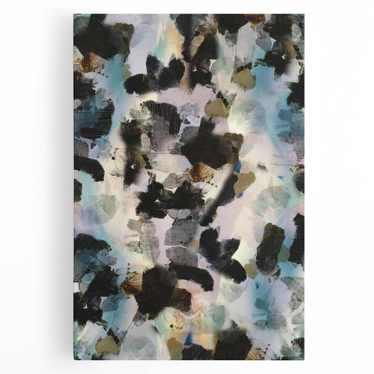 Textured Energy – Black & Teal Earthen Harmony Abstracts Print