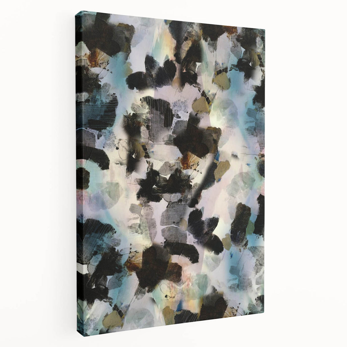 Textured Energy – Black & Teal Earthen Harmony Abstracts Print
