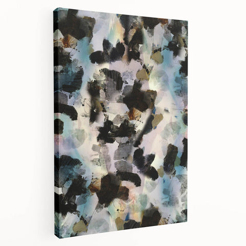 Textured Energy – Black & Teal Earthen Harmony Abstracts Print