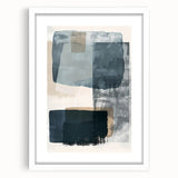 Modern Abstract Art – Cool Gray Blue Geometric Brushstroke Canvas