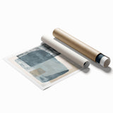 Modern Abstract Art – Cool Gray Blue Geometric Brushstroke Canvas