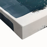 Modern Abstract Art – Cool Gray Blue Geometric Brushstroke Canvas