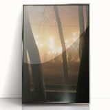Contemporary City Wall Decor – Misty Park Lights Urban Print