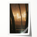 Contemporary City Wall Decor – Misty Park Lights Urban Print