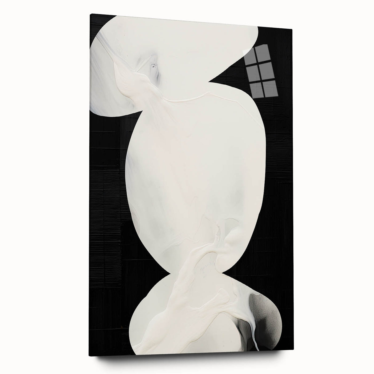 Earth Tone Art – Black and White Minimalist Abstract Canvas Print