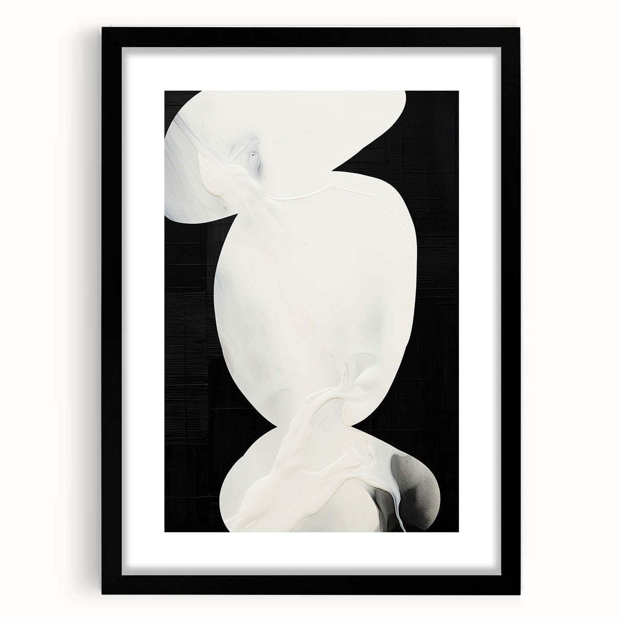 Earth Tone Art – Black and White Minimalist Abstract Canvas Print