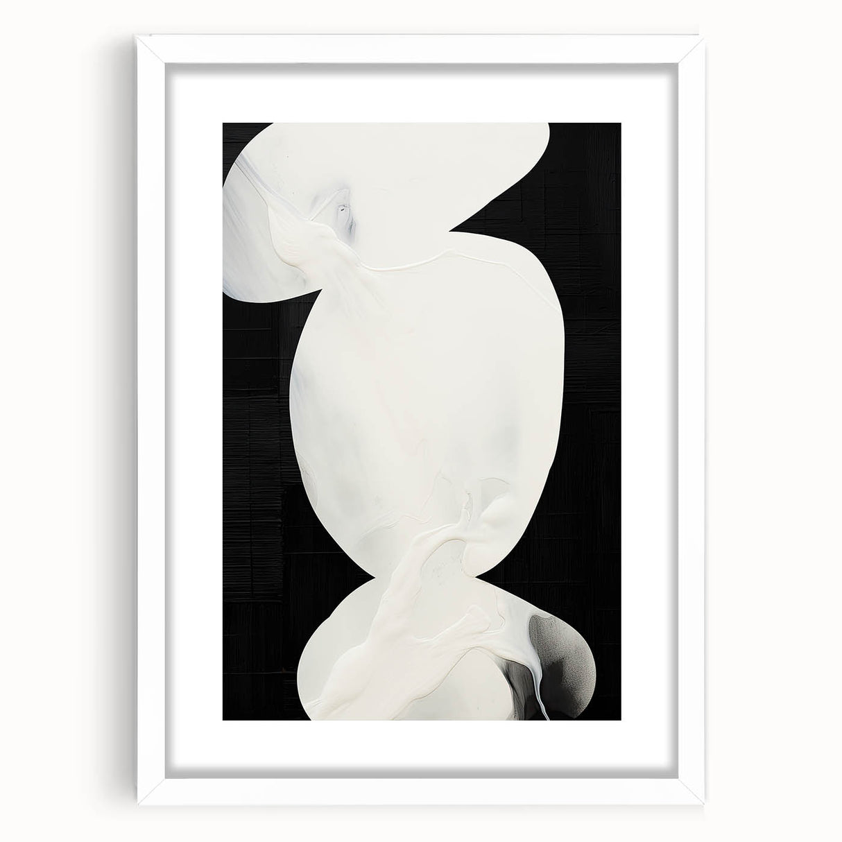 Earth Tone Art – Black and White Minimalist Abstract Canvas Print