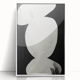 Earth Tone Art – Black and White Minimalist Abstract Canvas Print