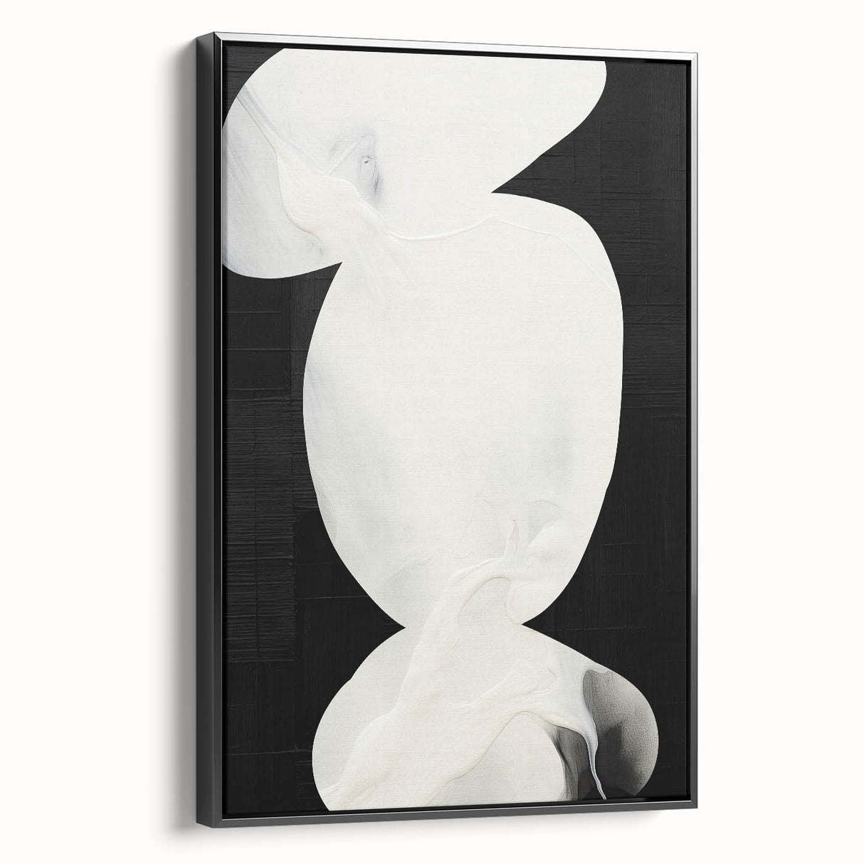 Earth Tone Art – Black and White Minimalist Abstract Canvas Print