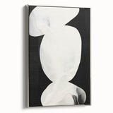 Earth Tone Art – Black and White Minimalist Abstract Canvas Print