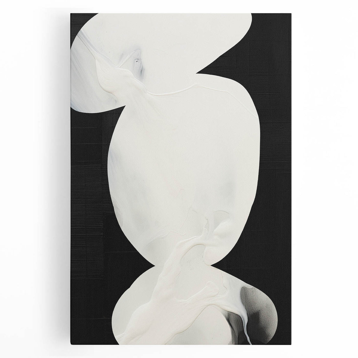Earth Tone Art – Black and White Minimalist Abstract Canvas Print
