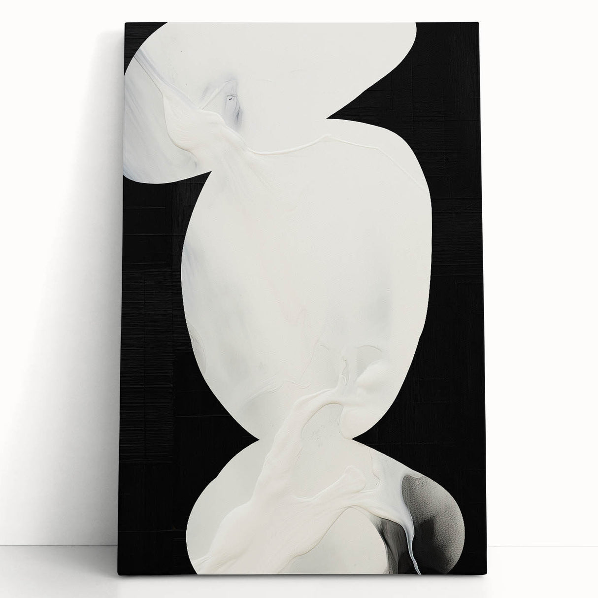 Earth Tone Art – Black and White Minimalist Abstract Canvas Print