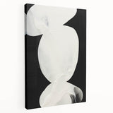 Earth Tone Art – Black and White Minimalist Abstract Canvas Print