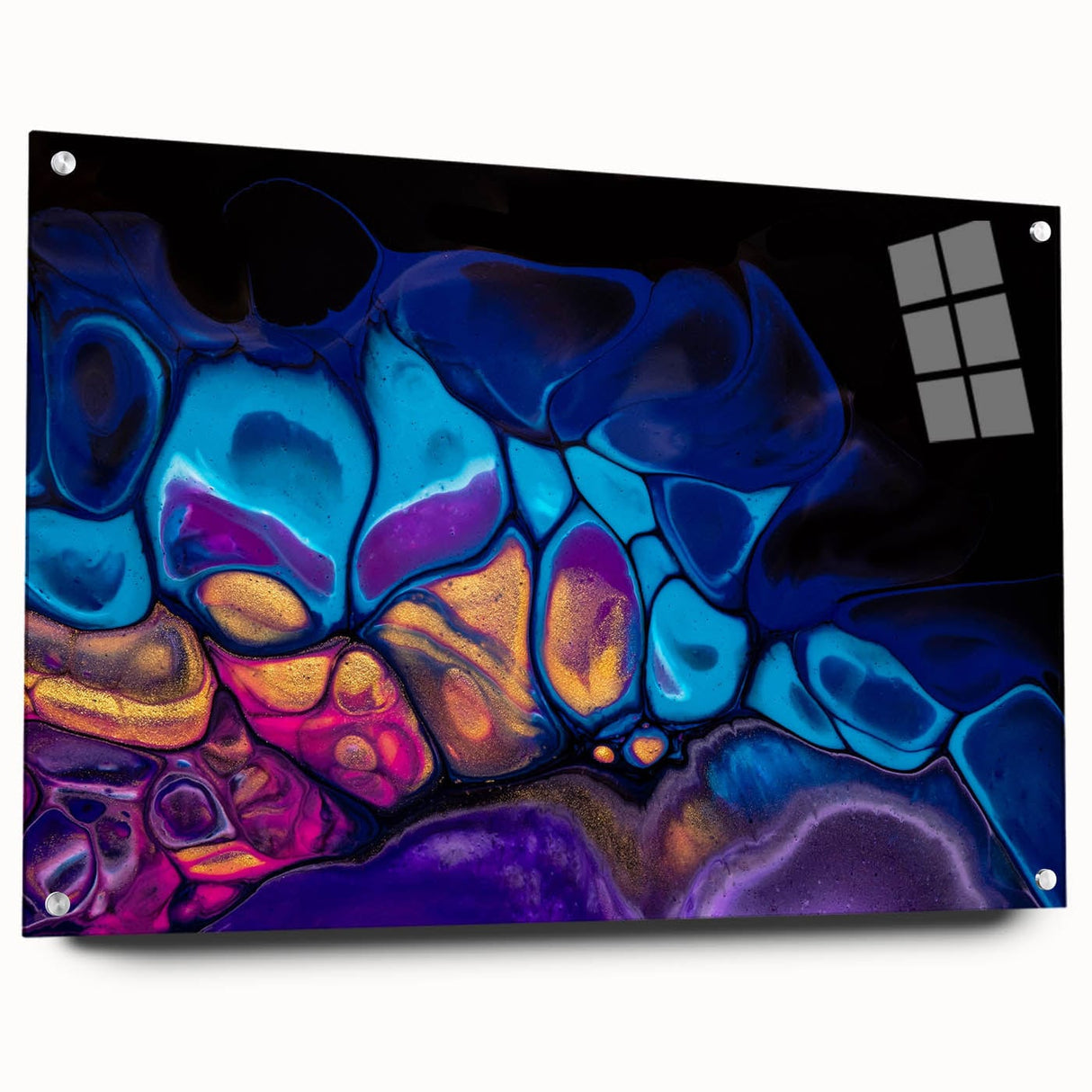 Contemporary Fluid Art Pieces – Blue, Gold & Purple Fusion