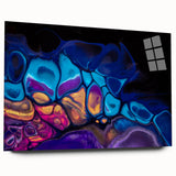 Contemporary Fluid Art Pieces – Blue, Gold & Purple Fusion