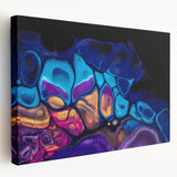 Contemporary Fluid Art Pieces – Blue, Gold & Purple Fusion