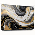 Exclusive Modern Abstract Art – Black, White & Gold Luxury Print