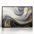 Exclusive Modern Abstract Art – Black, White & Gold Luxury Print