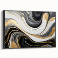 Exclusive Modern Abstract Art – Black, White & Gold Luxury Print