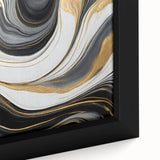 Exclusive Modern Abstract Art – Black, White & Gold Luxury Print
