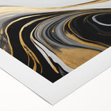 Exclusive Modern Abstract Art – Black, White & Gold Luxury Print