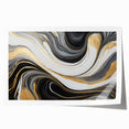 Exclusive Modern Abstract Art – Black, White & Gold Luxury Print