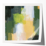 Earthen Harmony Abstracts - Green & Yellow Earthy Abstract Wall Art
