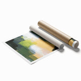 Earthen Harmony Abstracts - Green & Yellow Earthy Abstract Wall Art