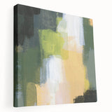 Earthen Harmony Abstracts - Green & Yellow Earthy Abstract Wall Art