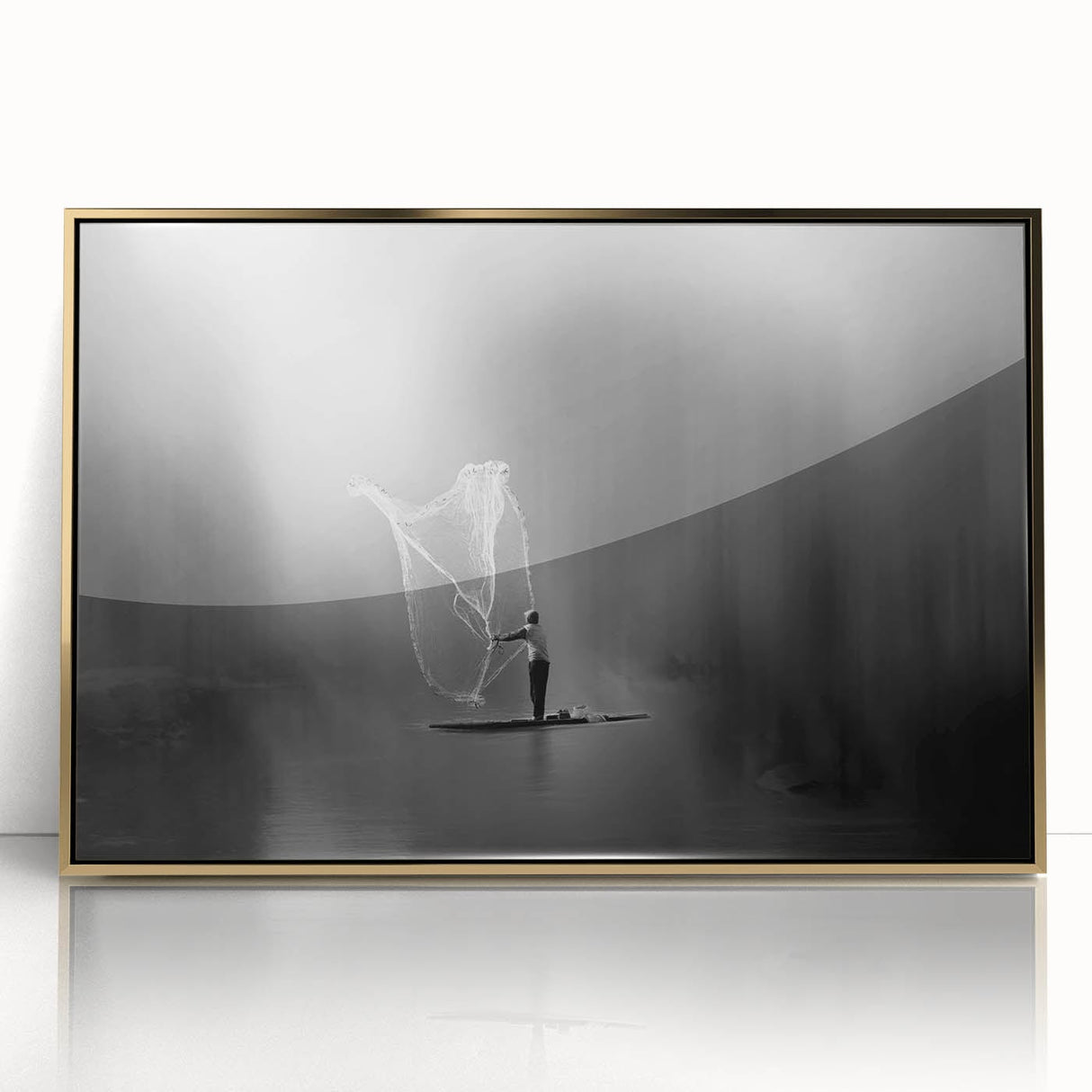Fisherman Casting Net - Fine Art Photography Metal Prints