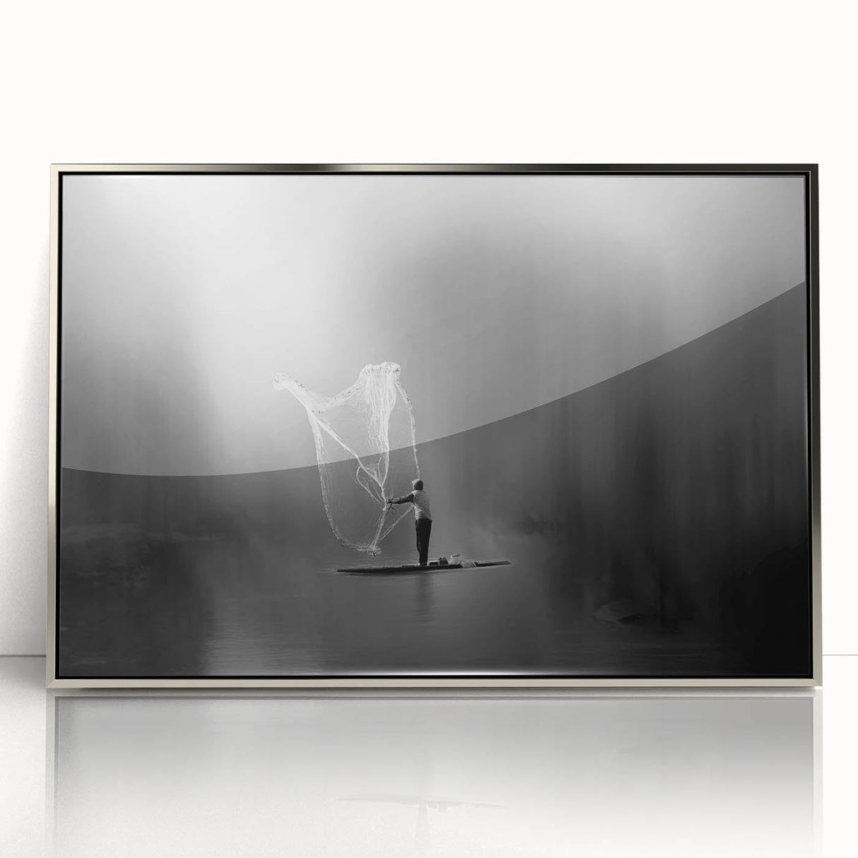 Fisherman Casting Net - Fine Art Photography Metal Prints