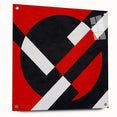 Bold Geometric Abstract Wall Art - Red, Black, and White Print