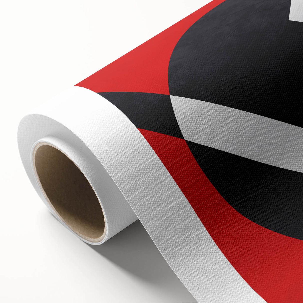 Bold Geometric Abstract Wall Art - Red, Black, and White Print