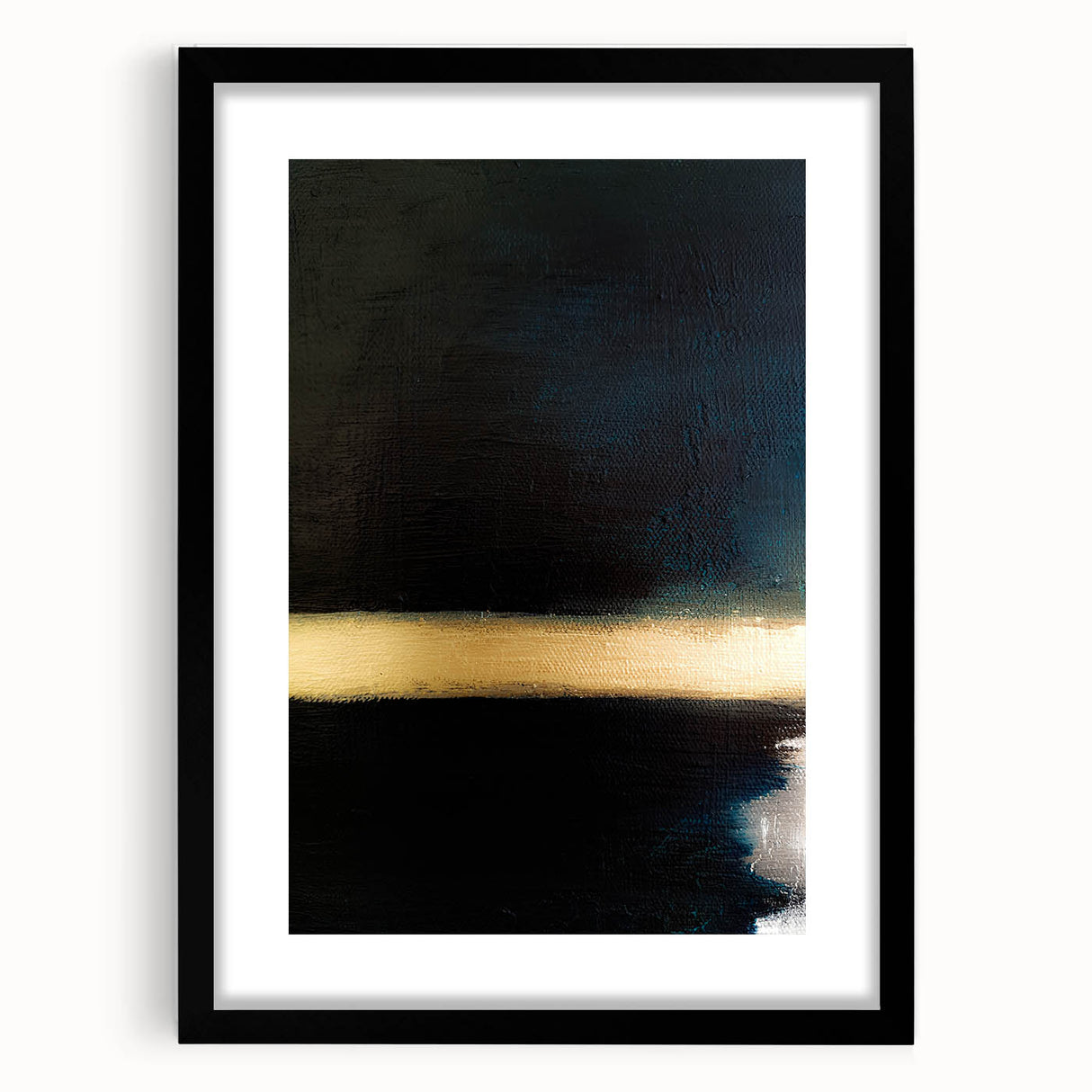 Minimalist Textured Art Pieces – Black and Gold Horizontal Abstract