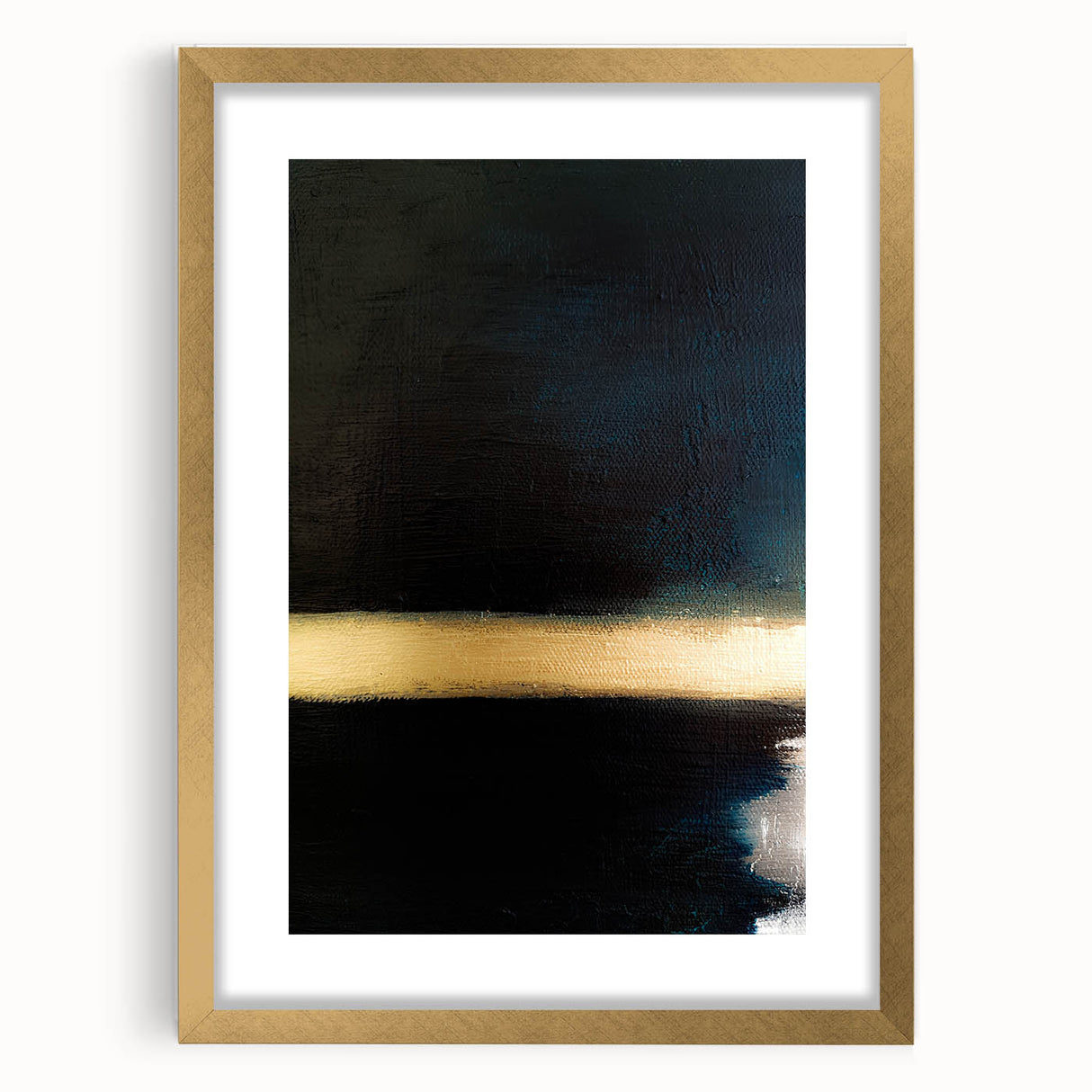 Minimalist Textured Art Pieces – Black and Gold Horizontal Abstract