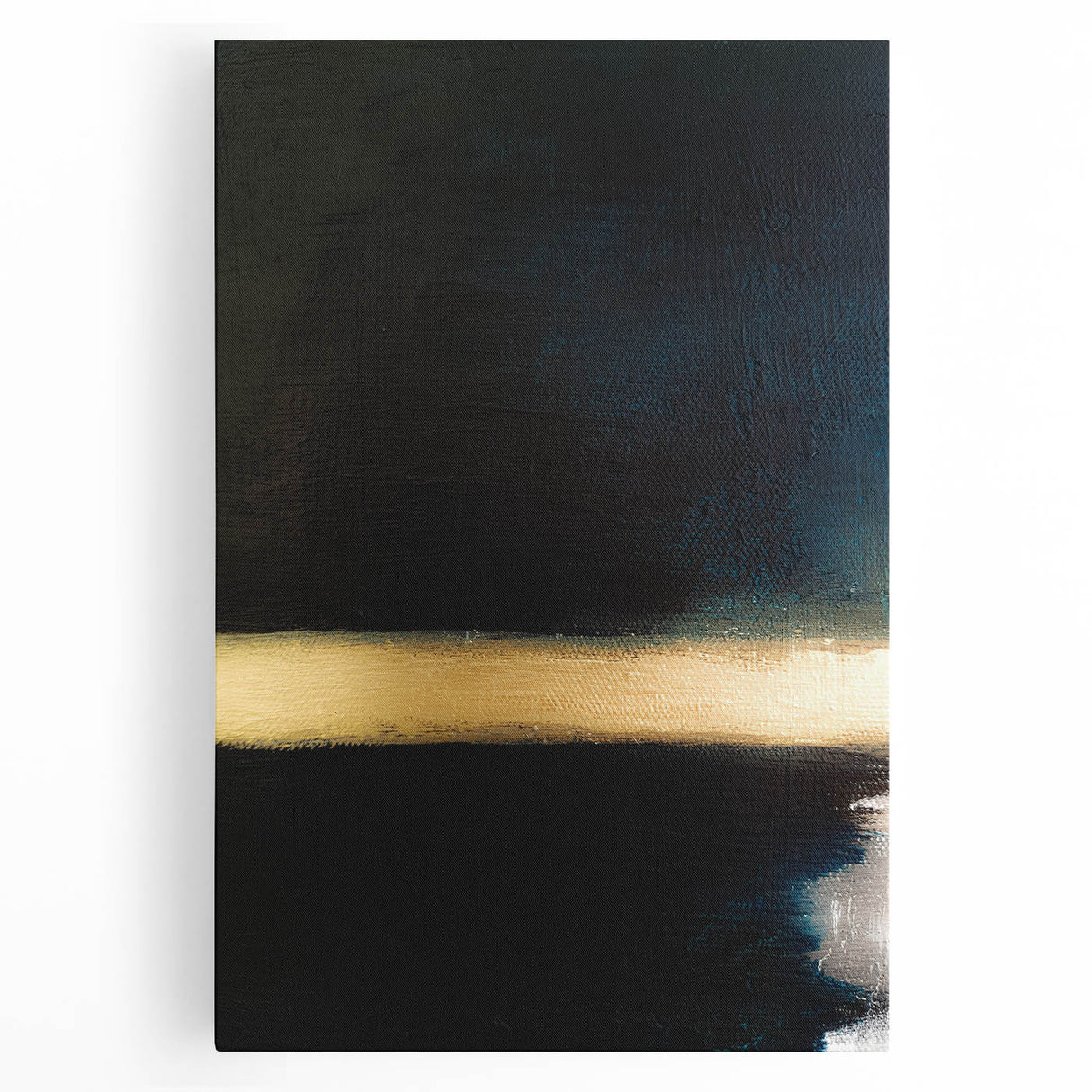 Minimalist Textured Art Pieces – Black and Gold Horizontal Abstract
