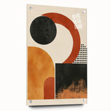 Contemporary Canvas Art – Geometric Burnt Orange and Black Design