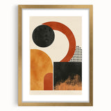 Contemporary Canvas Art – Geometric Burnt Orange and Black Design