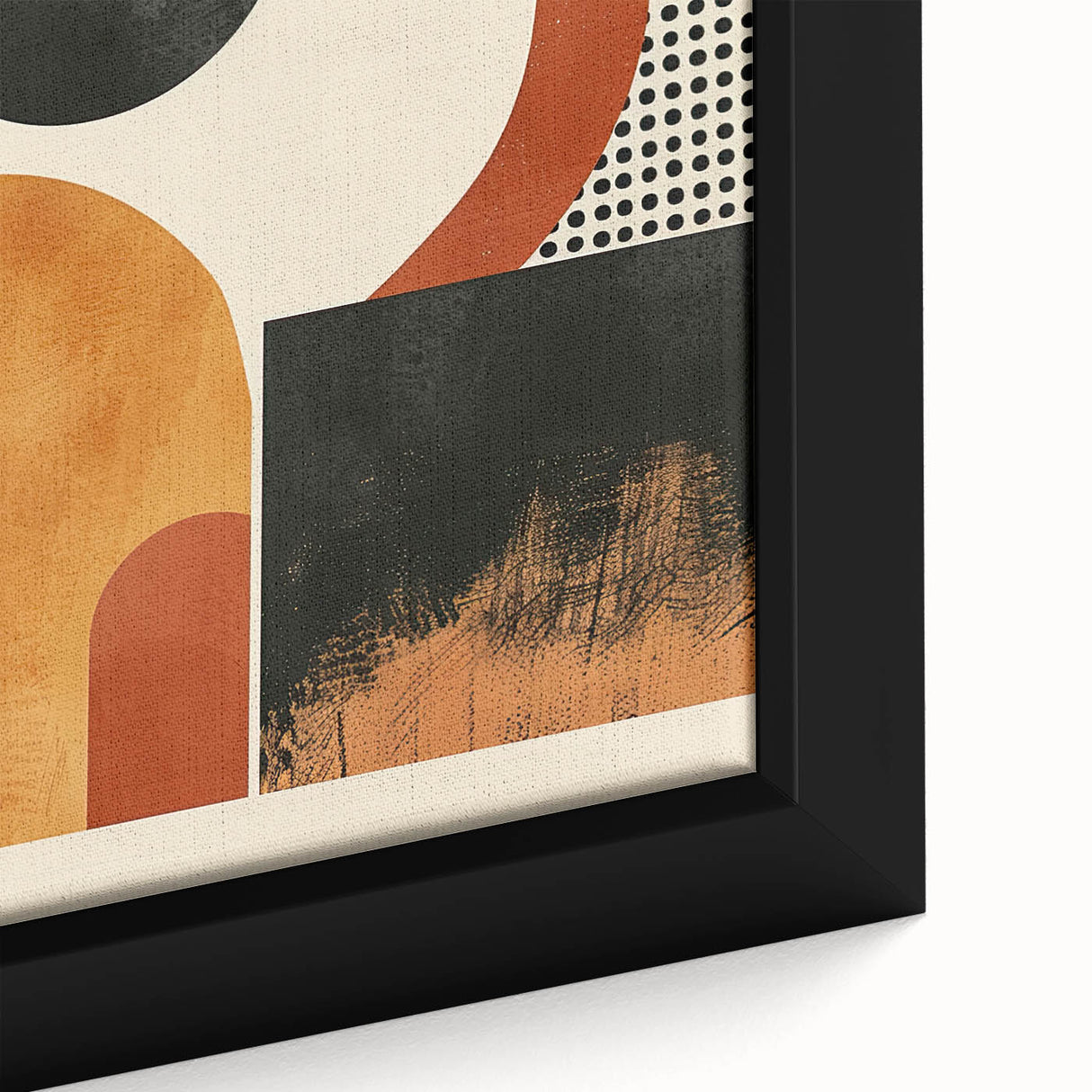 Contemporary Canvas Art – Geometric Burnt Orange and Black Design