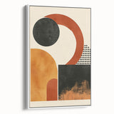 Contemporary Canvas Art – Geometric Burnt Orange and Black Design