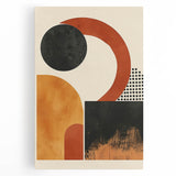 Contemporary Canvas Art – Geometric Burnt Orange and Black Design