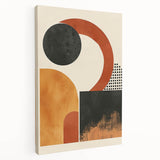 Contemporary Canvas Art – Geometric Burnt Orange and Black Design